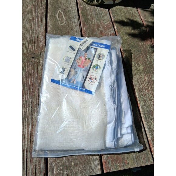 100" x 245" Magnetic Mesh Screen Door White NEW in Package - Picture 2 of 4